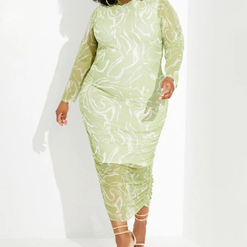 SLEEK BODYCON LIME GREEN DRESS